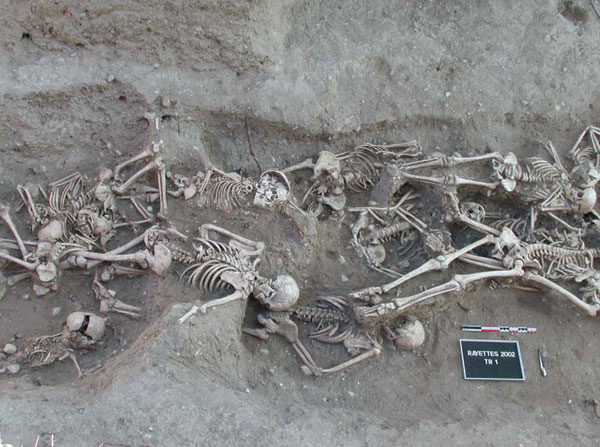 Skeletons in plague pits